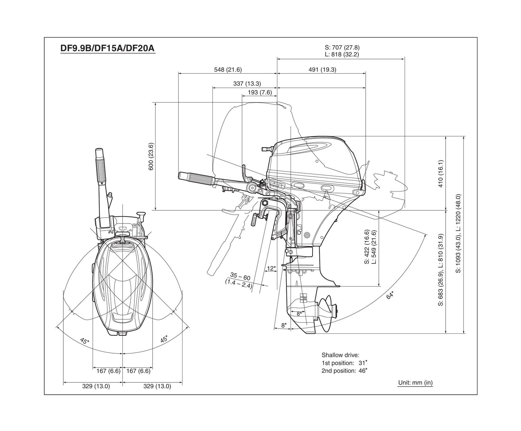 Характеристика плм. Suzuki DF9.9BS. Лодочный мотор Сузуки df20as. Габариты лодочного мотора Ямаха 9.9. Габариты мотора Сузуки 9.9.