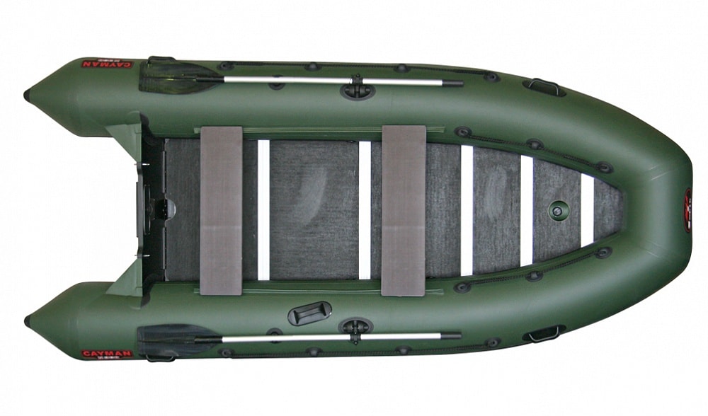 Лодка ПВХ «Кайман N-380» пайол 12 мм оливковый - Моторыбак