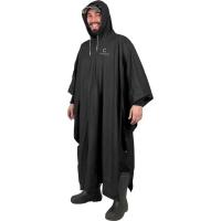 Пончо-дождевик СЛЕДОПЫТ, плотный PVC, 129х137 см., на кнопках, с капюшоном, черный